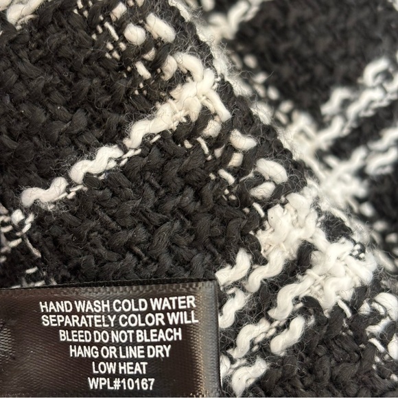 Aqua Plaid Shacket Shirt Jacket Tweed Black White XS ASO Selena Gomez NEW - Picture 13 of 15